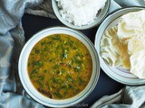 Palak Sambar / Spinach-lentil Curry