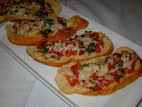 Cheesy Tomato Garlic Bruschetta