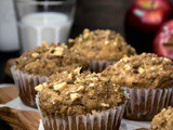 Eggless Apple Banana Streusel Muffins