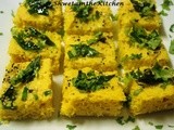 Instant Khaman Dhokla - Gram flour cake - Microwave version