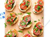 Pesto Bruschetta - Pesto Cream Cheese and Tomato Bruschetta