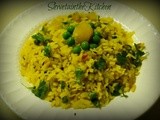 Poha - Pohe - Flattened rice with Onions, Potato & Green peas