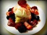 Vanilla Sponge Cake with Ice cream & Mixed Berries