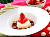 Budino di ricotta, con meringhe e fragole