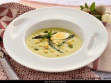 Crema di asparagi e menta con uova di quaglia