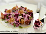 Insalata di rape rosse al forno con yogurt e noci