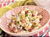 Pasta with mortadella ricotta and pistachio