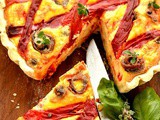 Quiche ai peperoni con yogurt, alici e caciocavallo