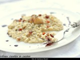 Risotto ai porri e castagne con riduzione di vino rosso