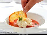 Zuppa fredda di pomodoro con burrata di Andria
