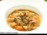 Zuppa vegana di zucca ceci e funghi porcini