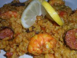 Paella de crevettes au chorizo