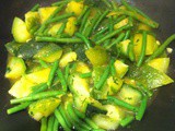 Poêlée d'haricots verts et courgettes au curcuma et coriandre