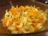Salade d'hiver vitaminée: endives, oranges, gorgonzola le tout arrosé d une vinaigrettes au cidre et miel