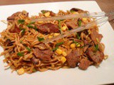 Wok de nouilles sautées au canard