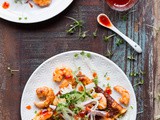 Asian omelette with prawns and chili jam