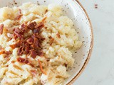 Cauliflower puree with bacon crumble