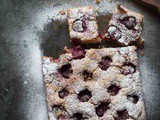 Cherry coconut cake with orange zest