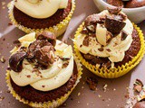 Chocolate cupcakes with white chocolate ganache