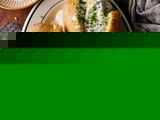 Delicious jacket potatoes with herbed cream cheese