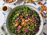 Delicious vegan kale salad recipe with simple dressing
