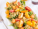 Freekeh salad with halloumi