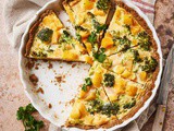 Gluten free pumpkin quiche with broccoli