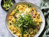 Pasta salad with chorizo and mascarpone