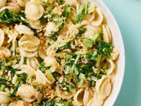 Pasta with turnip greens (cima di rapa), garlic and chili