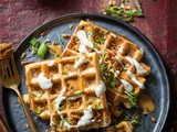 Savory waffles with kimchi