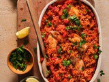 Simple tomato rice recipe with chicken and chorizo