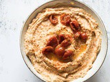 The best hummus ever: with roasted garlic and sundried tomatoes