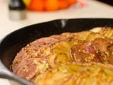 Hasselback Potatoes in a Cast Iron Pan