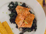 Miso Ginger Glazed Salmon Poached in Olive Oil