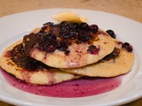 Whole Wheat Blueberry Pancakes and Blueberry Maple Syrup