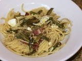 Bacon & Egg Asparagus Spaghetti #Foodie Friday