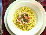 Langostino with Vanilla Cream Sauce over Linguine # Freixenet: Mia Rosé #French Fridays with Dorie