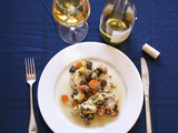 Slow Cooker Chicken Coq au Vin Blanc