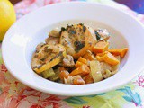 Slow Cooker Lemon Sweet Potato Chicken Inspired by Chicken in a Pot: The Garlic Lemon Version #French Fridays with Dorie