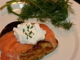 Smoked Salmon w/ Sour Cream over Swiss Chard Pancake  #Foodie Friday