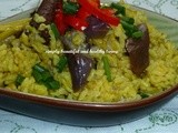Turmeric Eggplant Rice (Meatless Recipe)