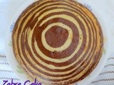 Eggless Zebra Cake/1st Happy Blog Anniversary
