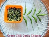 Green chili and Garlic Chtuney
