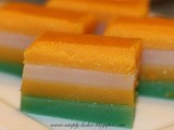 Kuih Lapis (Coconut Layers Cake) with Sweet Potatoes