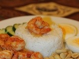 Sambal Belacan Shrimps with Onion, Egg, Cucumber and Peanut
