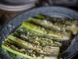 Broiled Leeks Vinaigrette with Mimosa