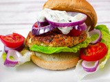 Chicken Burgers in the Oven Stuffed with Tomato and Feta