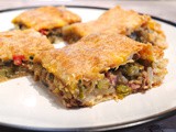 Smoked Sausage with Eggplant and Herbs Pie