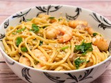 Spicy Asian Noodles with Shrimps and Mushrooms