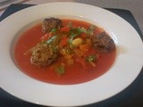 Chakalaka Soup with Boerewors Meatballs